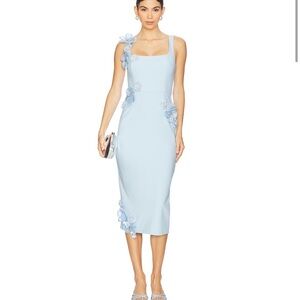 Elliatt Light Blue Floral Midi Dress